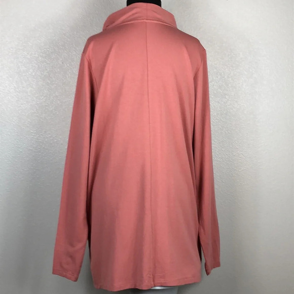 zūda Wrap Size Medium Rose Z-Knit Drape Snaps Thumbholes Athleisure Top - Picture 4 of 15